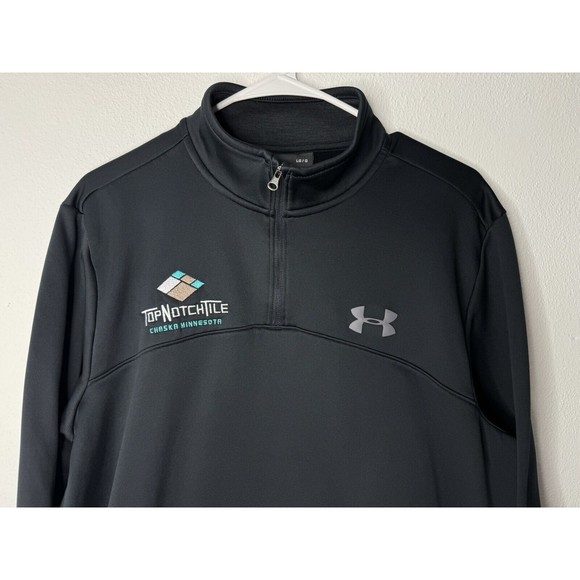 Under Armour Shirt Mens Size Large Loose Fit Coldgear Black 1/4 Zip Pullover - Picture 2 of 15
